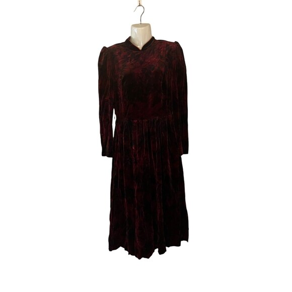 Vintage 1960s Origin Formal Cocktail Velour Maxi Dress Size 12 - Picture 6 of 7